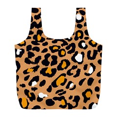 Leopard  Spots Brown White Orange Full Print Recycle Bag (l) by ConteMonfreyShop