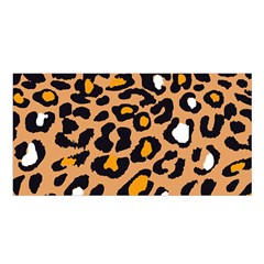 Leopard  Spots Brown White Orange Satin Shawl 45  X 80  by ConteMonfreyShop