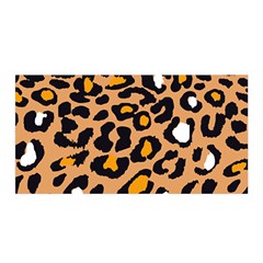 Leopard  Spots Brown White Orange Satin Wrap 35  X 70  by ConteMonfreyShop