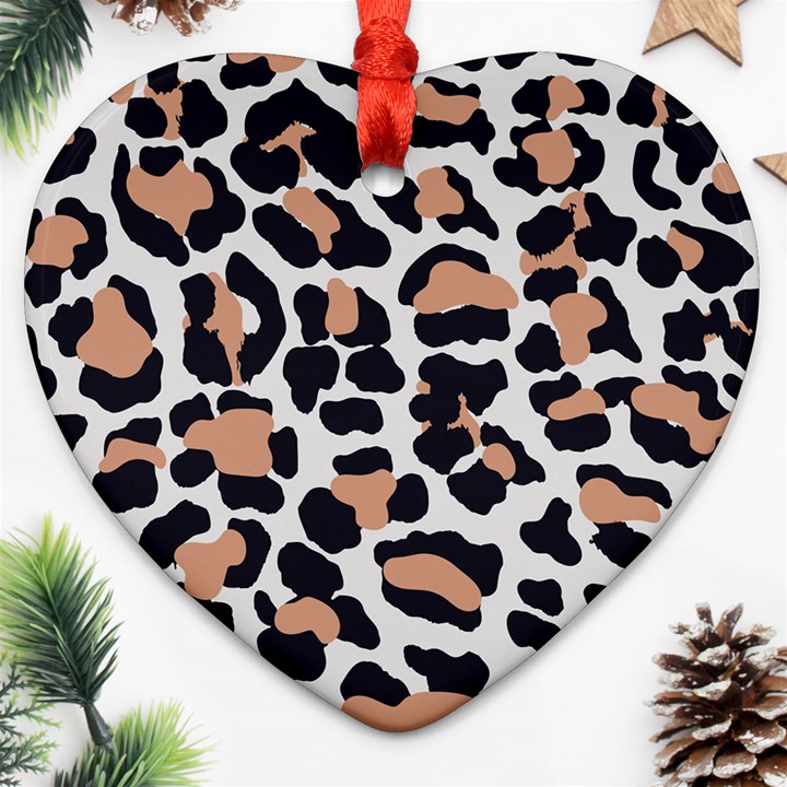 Leopard Print  Ornament (Heart)