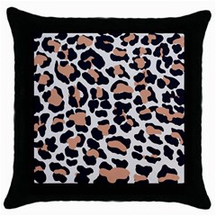 Leopard Print  Throw Pillow Case (black) by ConteMonfreyShop