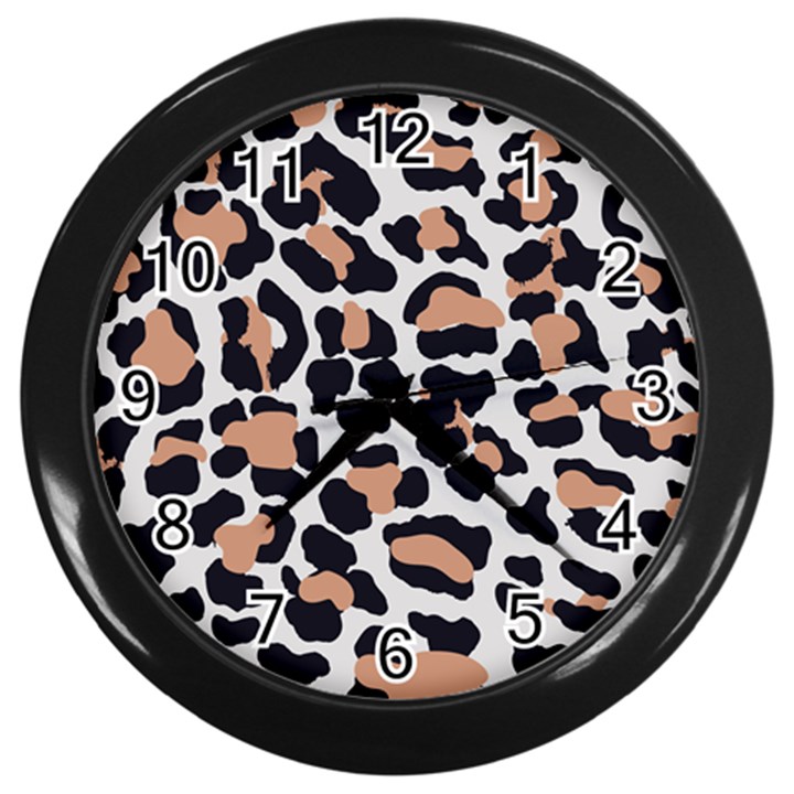 Leopard Print  Wall Clock (Black)