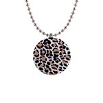 Leopard Print  1  Button Necklace Front