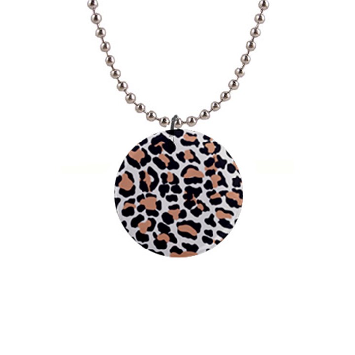 Leopard Print  1  Button Necklace