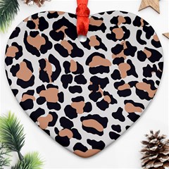 Leopard Print  Heart Ornament (two Sides) by ConteMonfreyShop