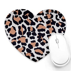 Leopard Print  Heart Mousepad by ConteMonfreyShop