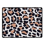 Leopard Print  Double Sided Fleece Blanket (Small) 45 x34  Blanket Front