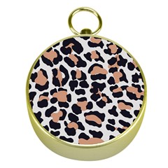 Leopard Print  Gold Compass by ConteMonfreyShop