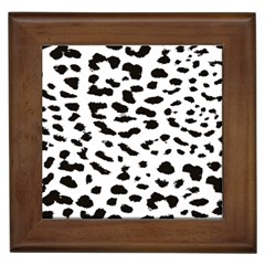 Leopard Print Jaguar Dots Black And White Framed Tile by ConteMonfreyShop