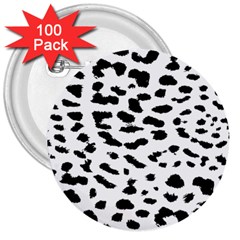 Leopard Print Jaguar Dots Black And White 3  Button (100 Pack) by ConteMonfreyShop