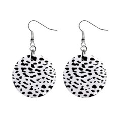 Leopard Print Jaguar Dots Black And White Mini Button Earrings by ConteMonfreyShop