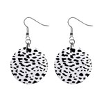 Leopard Print Jaguar Dots Black And White Mini Button Earrings Front