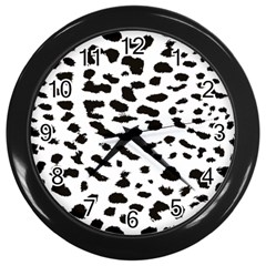 Leopard Print Jaguar Dots Black And White Wall Clock (black) by ConteMonfreyShop