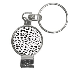 Leopard Print Jaguar Dots Black And White Nail Clippers Key Chain by ConteMonfreyShop