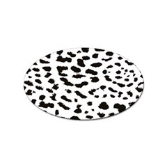 Leopard Print Jaguar Dots Black And White Sticker (oval) by ConteMonfreyShop