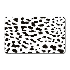 Leopard Print Jaguar Dots Black And White Magnet (rectangular) by ConteMonfreyShop