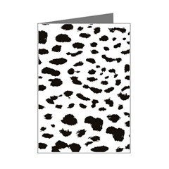 Leopard Print Jaguar Dots Black And White Mini Greeting Card by ConteMonfreyShop