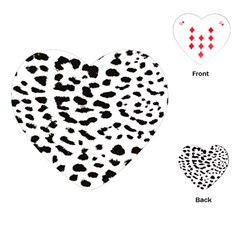 Leopard Print Jaguar Dots Black And White Playing Cards Single Design (heart) by ConteMonfreyShop