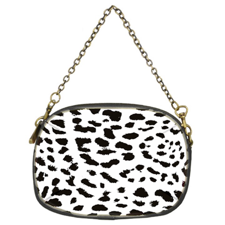 Leopard Print Jaguar Dots Black And White Chain Purse (Two Sides)