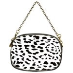 Leopard Print Jaguar Dots Black And White Chain Purse (Two Sides) Back