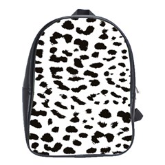 Leopard Print Jaguar Dots Black And White School Bag (large) by ConteMonfreyShop