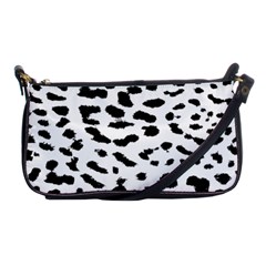 Leopard Print Jaguar Dots Black And White Shoulder Clutch Bag by ConteMonfreyShop