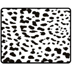 Leopard Print Jaguar Dots Black And White Fleece Blanket (medium) by ConteMonfreyShop