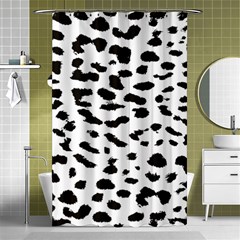 Leopard Print Jaguar Dots Black And White Shower Curtain 48  X 72  (small) by ConteMonfreyShop