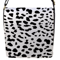 Leopard Print Jaguar Dots Black And White Flap Closure Messenger Bag (s) by ConteMonfreyShop