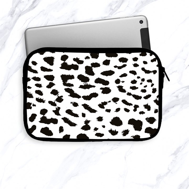 Leopard Print Jaguar Dots Black And White Apple iPad Mini Zipper Case