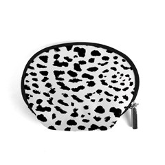 Leopard Print Jaguar Dots Black And White Accessory Pouch (small) by ConteMonfreyShop