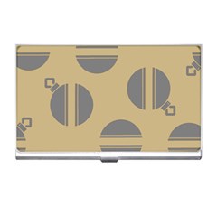 Gray Stripe Ornaments Brown Business Card Holder