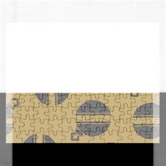 Gray Stripe Ornaments Brown Rectangular Jigsaw Puzzl by TetiBright