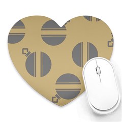 Gray Stripe Ornaments Brown Heart Mousepads by TetiBright