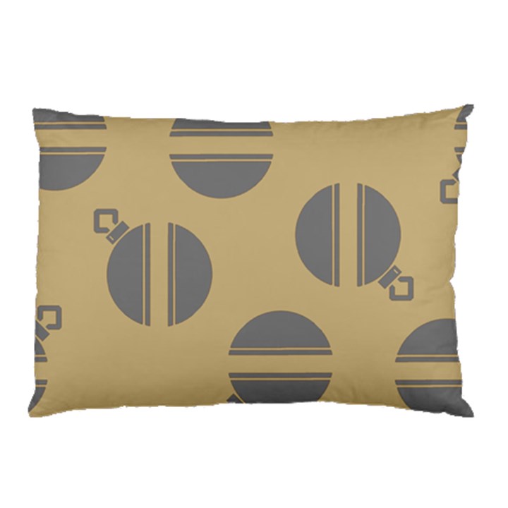 Gray Stripe Ornaments Brown Pillow Case