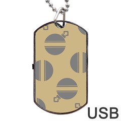 Gray Stripe Ornaments Brown Dog Tag Usb Flash (one Side) by TetiBright