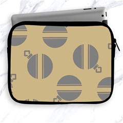 Gray Stripe Ornaments Brown Apple Ipad 2/3/4 Zipper Cases by TetiBright