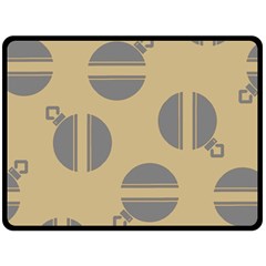 Gray Stripe Ornaments Brown Double Sided Fleece Blanket (large) 