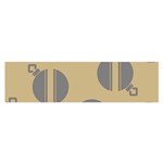 Gray Stripe Ornaments Brown Oblong Satin Scarf (16  x 60 ) Front