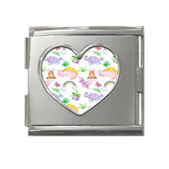 Dinosaurs Are Our Friends  Mega Link Heart Italian Charm (18mm)