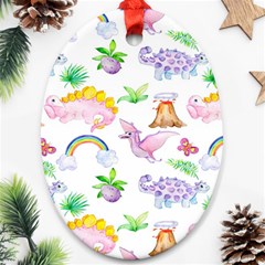 Dinosaurs Are Our Friends  Oval Ornament (two Sides)