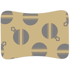 Gray Stripe Ornaments Brown Velour Seat Head Rest Cushion