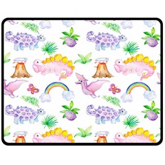 Dinosaurs Are Our Friends  Double Sided Fleece Blanket (medium) by ConteMonfreyShop