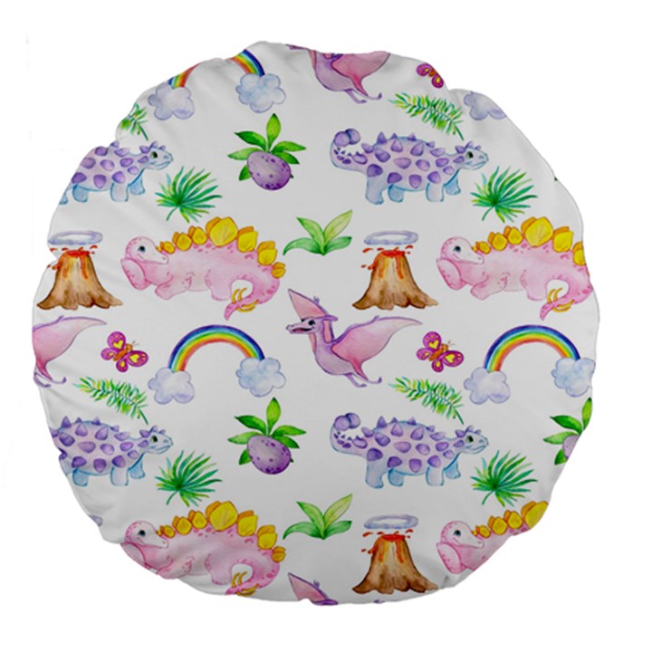 Dinosaurs Are Our Friends  Large 18  Premium Flano Round Cushion 