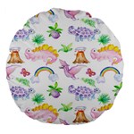 Dinosaurs Are Our Friends  Large 18  Premium Flano Round Cushion  Back