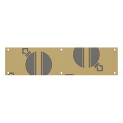 Gray Stripe Ornaments Brown Banner And Sign 4  X 1  by TetiBright