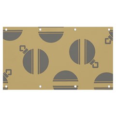 Gray Stripe Ornaments Brown Banner And Sign 7  X 4 