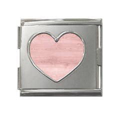 Pink Wood Mega Link Heart Italian Charm (18mm) by ConteMonfreyShop