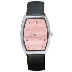 Pink Wood Barrel Style Metal Watch by ConteMonfreyShop