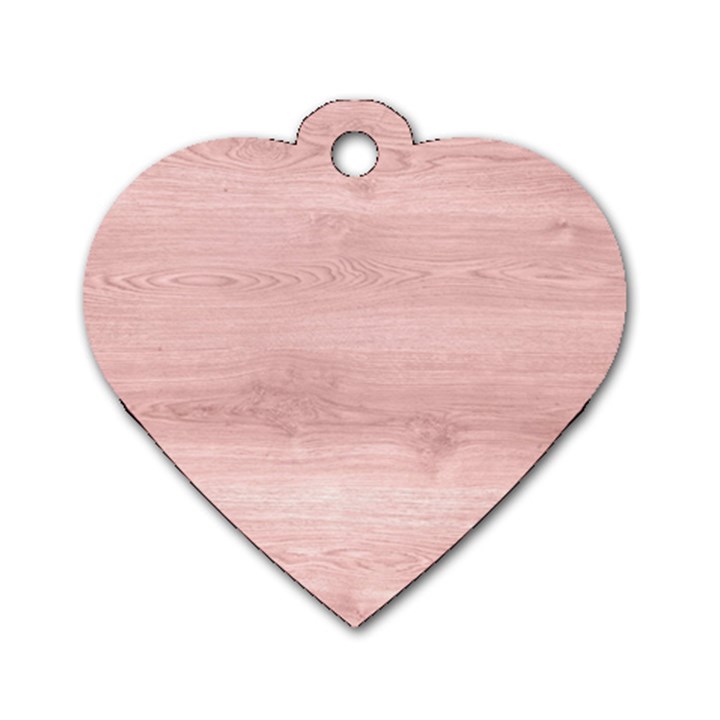 Pink Wood Dog Tag Heart (One Side)